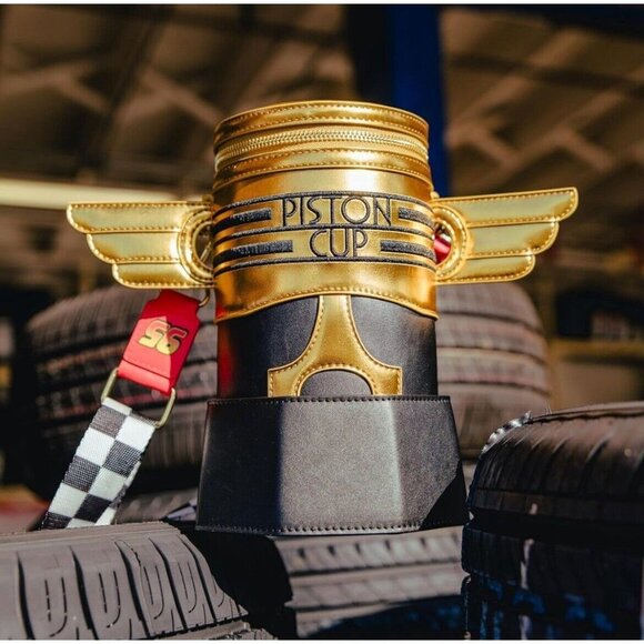 COPY - NWT Loungefly Cars Piston Cup Trophy Crossbody Bag Lightning McQueen SALE - Picture 7 of 11